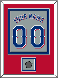 Texas Name & Number With World Series Jersey Patch - Road Gray (2020-2023) - Double Mat 4