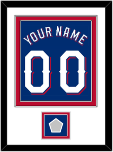 Texas Name & Number With World Series Champions Patch - Alternate Blue (2020-2023) - Double Mat 1