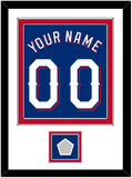 Texas Name & Number With World Series Champions Patch - Alternate Blue (2020-2023) - Double Mat 1