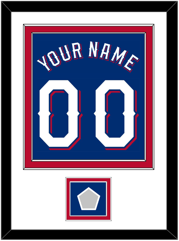 Texas Name & Number With World Series Jersey Patch - Alternate Blue (2020-2023) - Double Mat 1