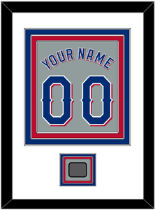 Texas Name & Number With World Series Champions Patch - Road Gray (2020-2023) - Triple Mat 1