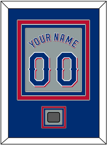 Texas Name & Number With World Series Champions Patch - Road Gray (2020-2023) - Triple Mat 2