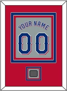 Texas Name & Number With World Series Champions Patch - Road Gray (2020-2023) - Triple Mat 3