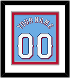 Texas Name & Number - Alternate Powder Blue - Double Mat 2