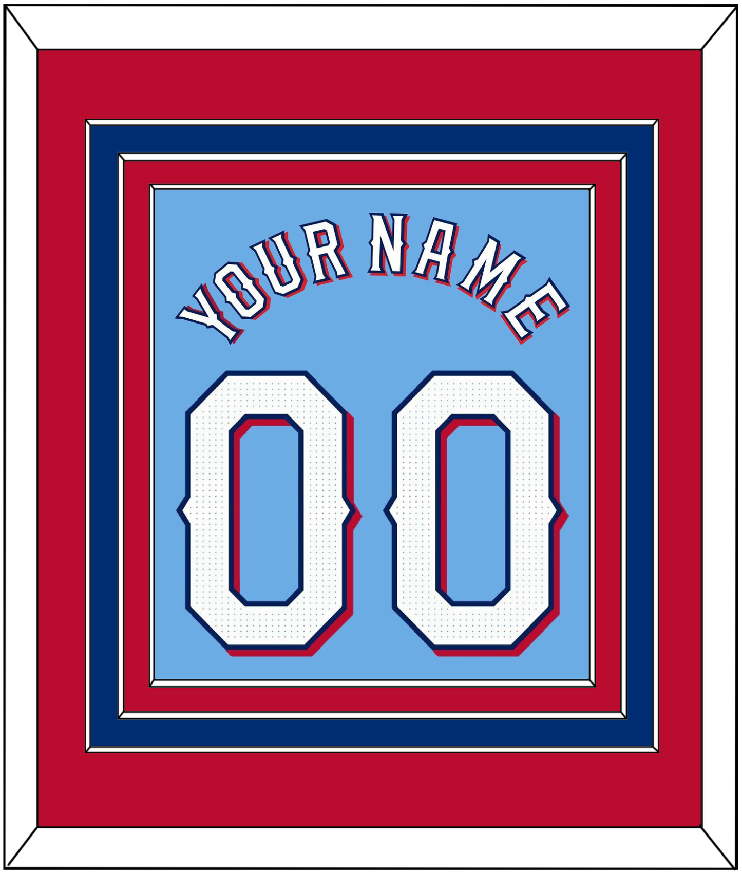 Texas Name & Number - Alternate Powder Blue - Premier Tier 4