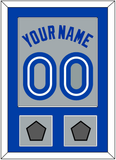 Toronto Name & Number With 2 World Series Patches - Road Gray (1989-1996) - Single Mat 2
