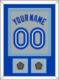 Toronto Name & Number With 2 World Series Patches - Road Gray (1989-1996) - Double Mat 2