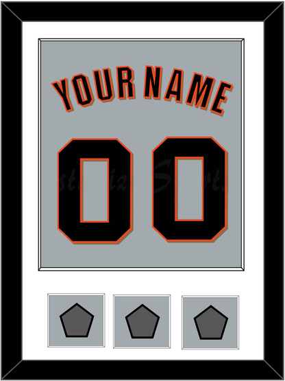 San Francisco Name, Number & 3 World Series Jersey Patches - Road Gray (2010-2021) - Essential Tier 1