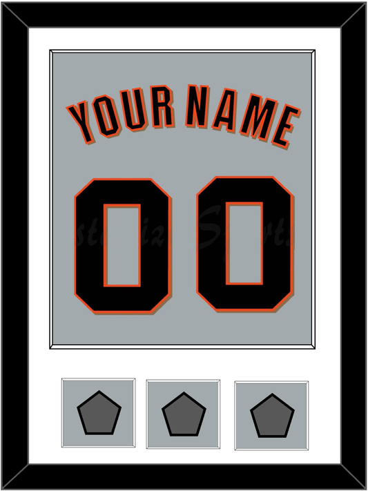 San Francisco Name, Number & 3 World Series Jersey Patches - Road Gray (2010-2021) - Essential Tier 1