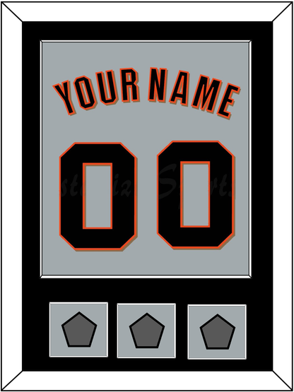 San Francisco Name, Number & 3 World Series Jersey Patches - Road Gray (2010-2021) - Essential Tier 3