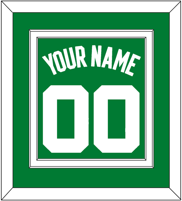 Boston Name & Number - Road Green (1972-2018) - Double Mat 2