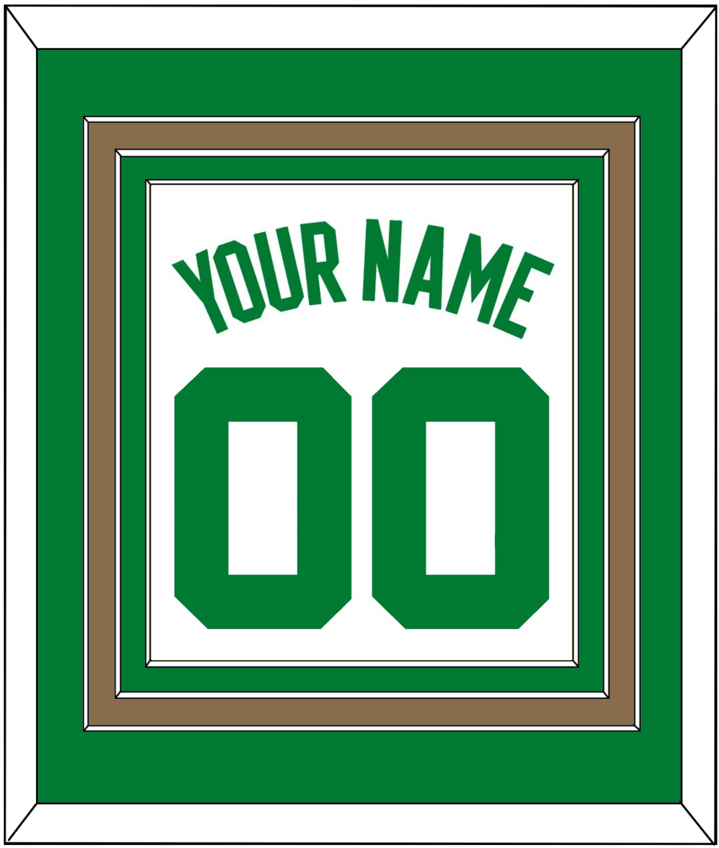 Boston Name & Number - White Association - Premier Tier 2