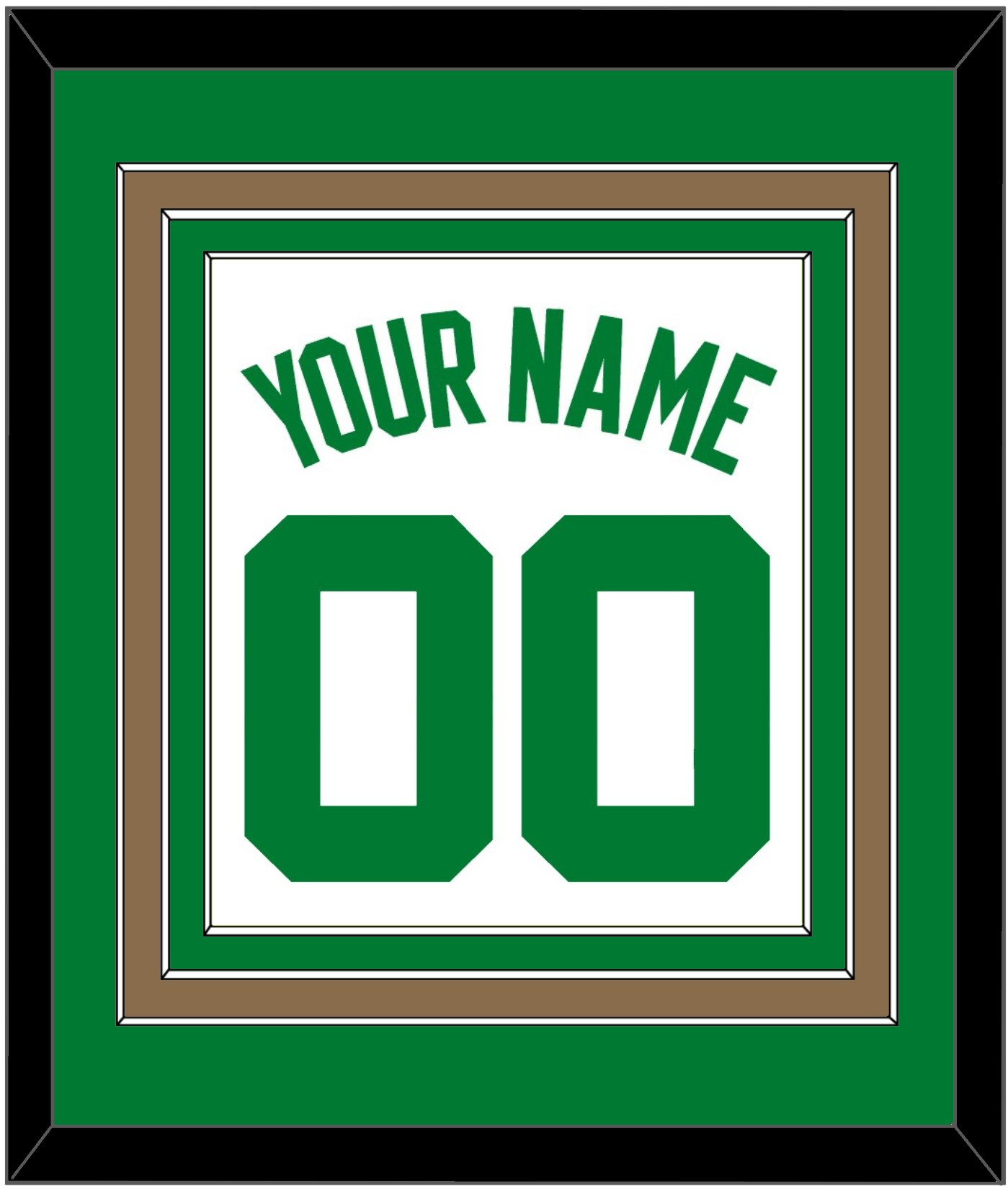 Boston Name & Number - White Association - Premier Tier 2