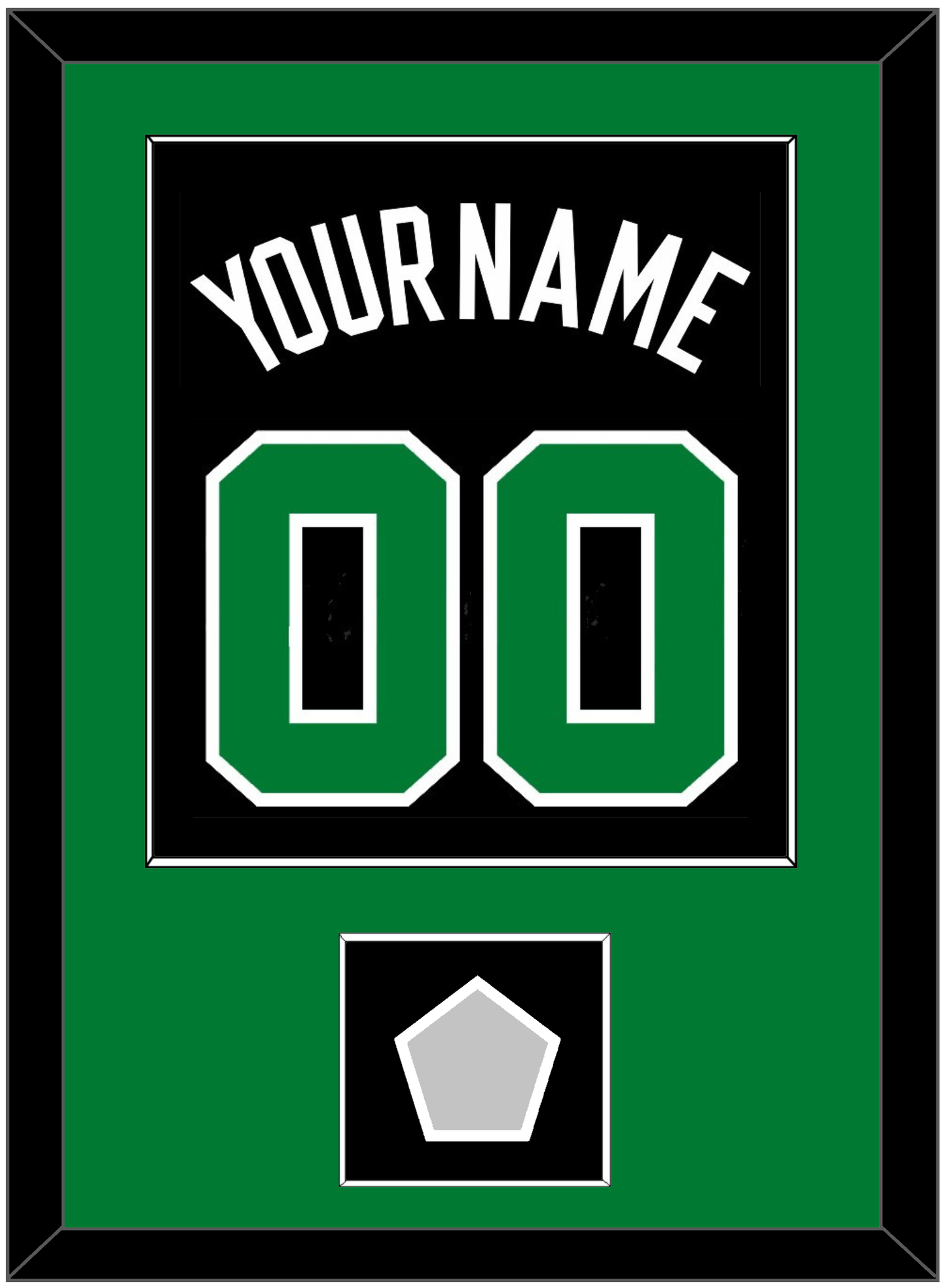 Boston Name & Number With Trophy Patch - Black Statement - Essential Tier 2