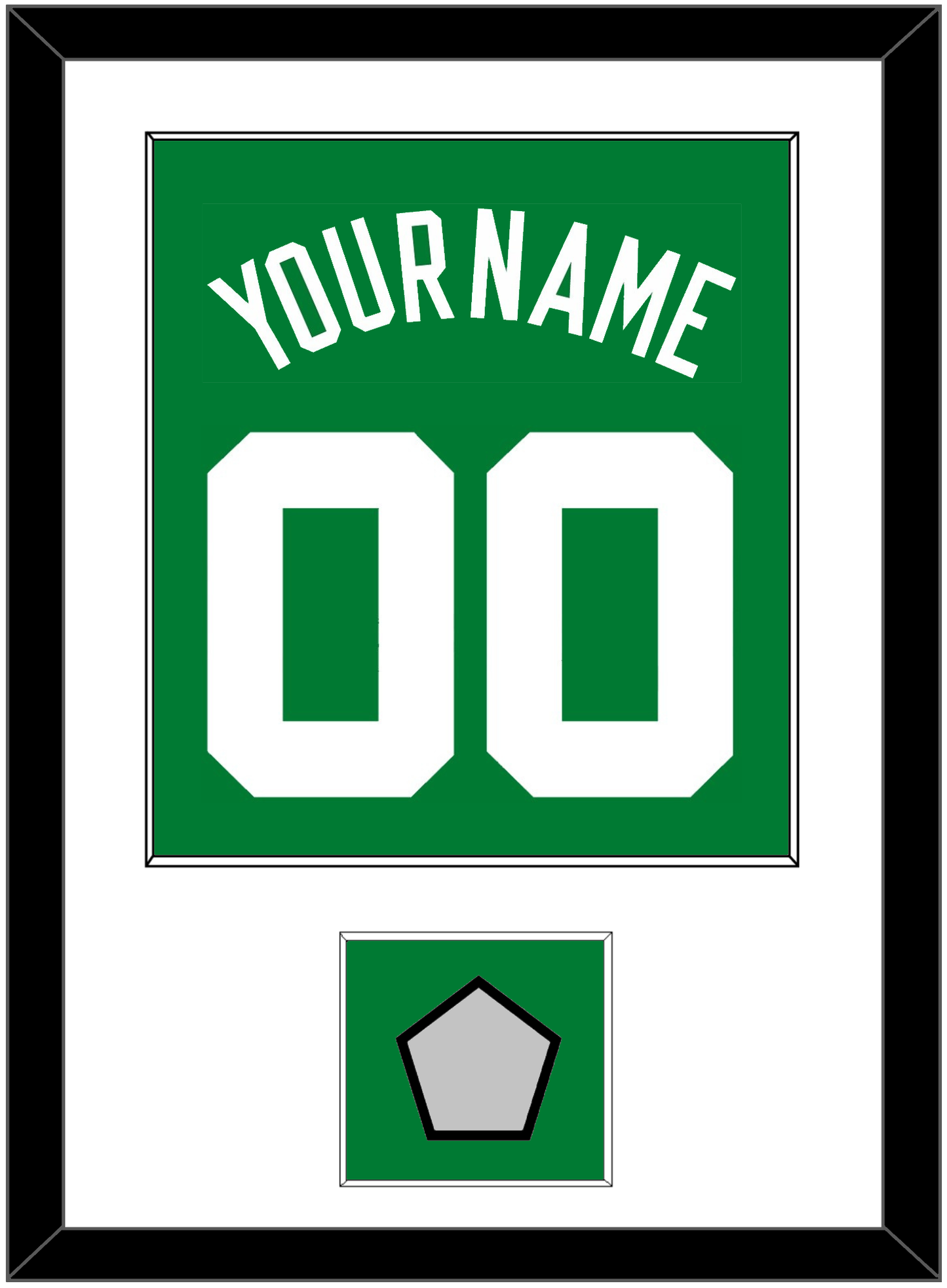 Boston Name & Number With Trophy Patch - Road Green (1972-2018) - Essential Tier 1