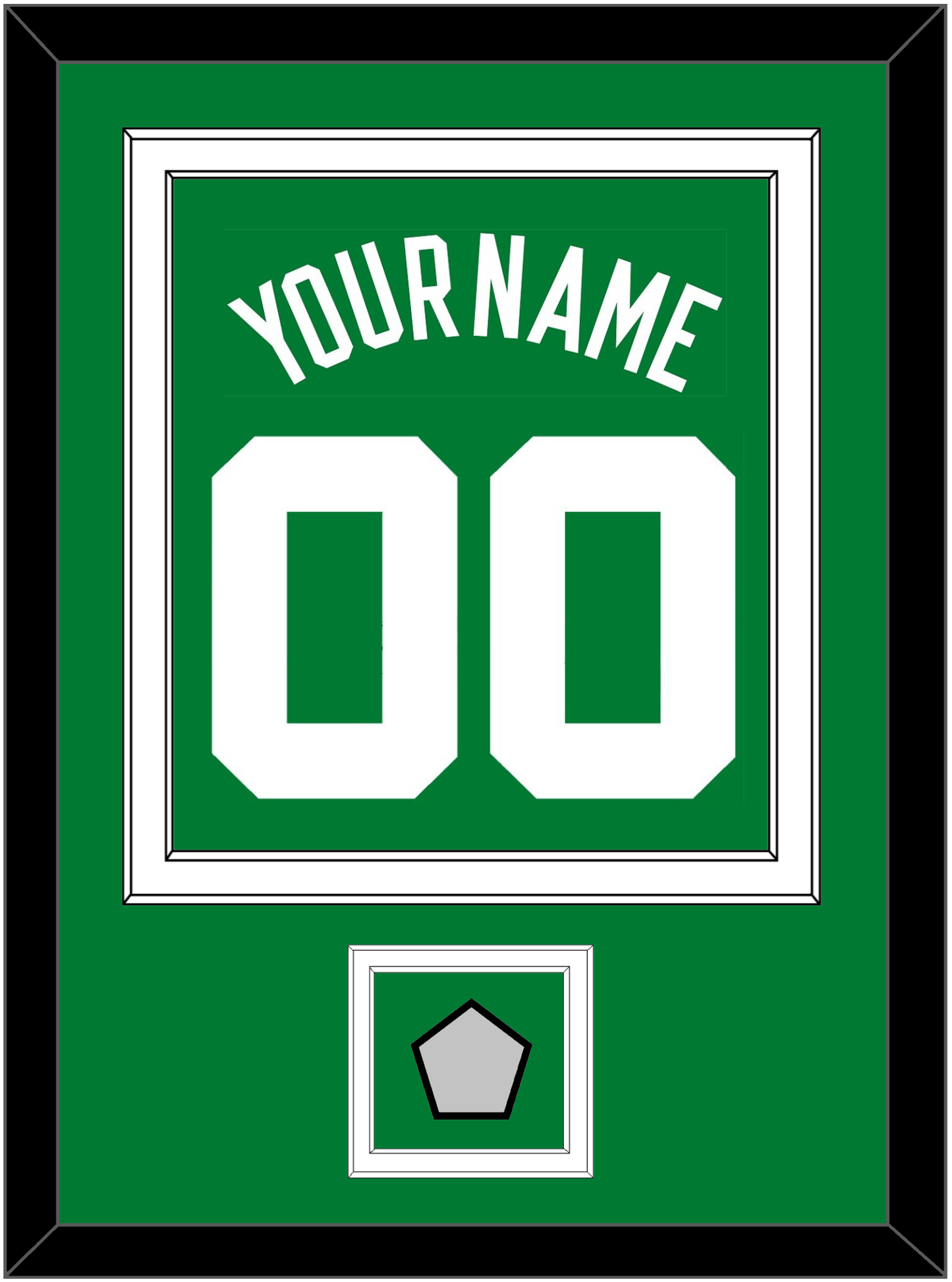 Boston Name & Number With Trophy Patch - Road Green (1972-2018) - Signature Tier 2