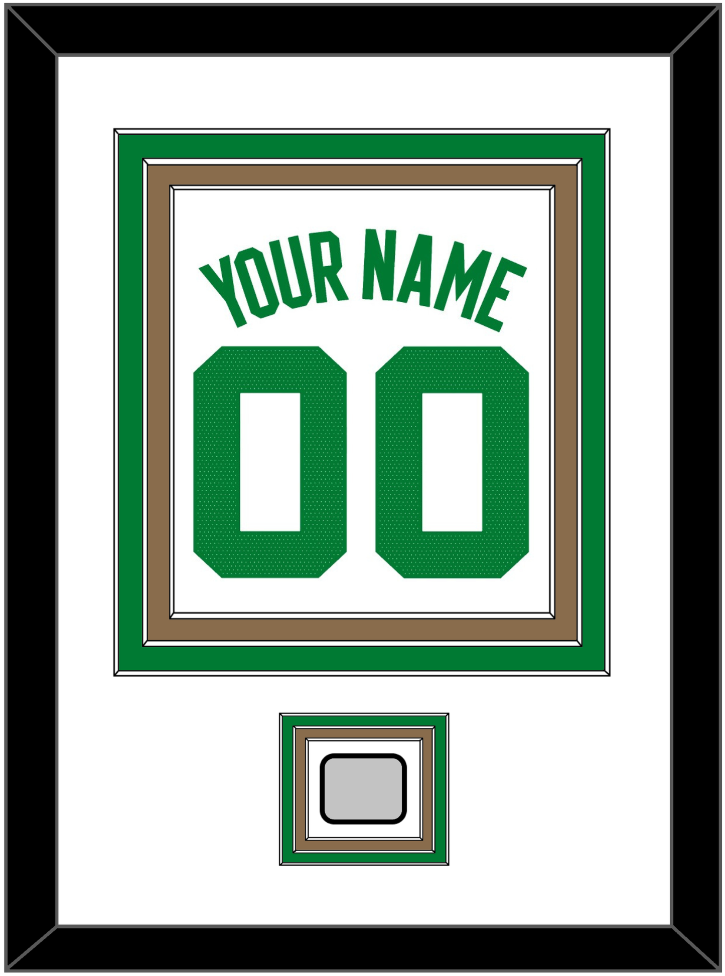 Boston Name & Number With Trophy Patch - White Association - Premier Tier 1