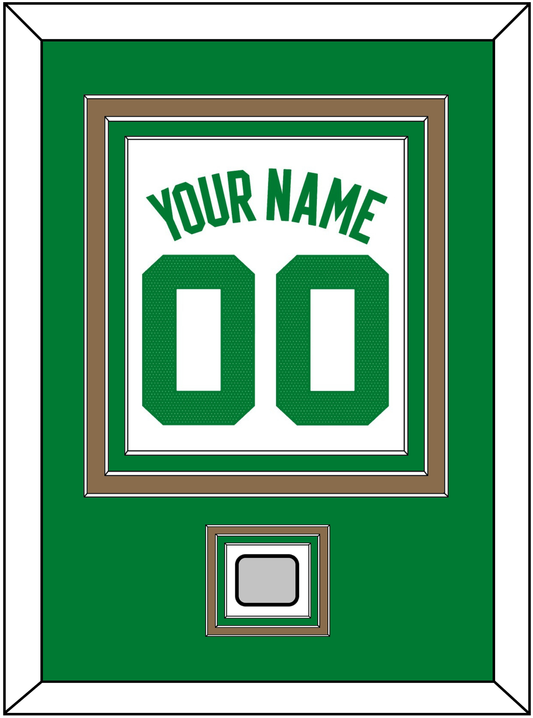 Boston Name & Number With Champions Patch - White Association - Premier Tier 2