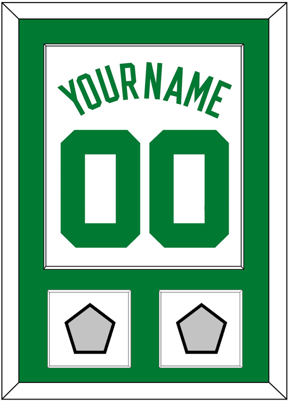 Boston Name & Number With 2 Trophy Patches - Home White (1972-2018) - Single Mat 1