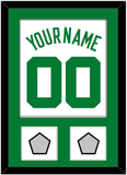 Boston Name & Number With 2 Trophy Patches - Home White (1972-2018) - Single Mat 1