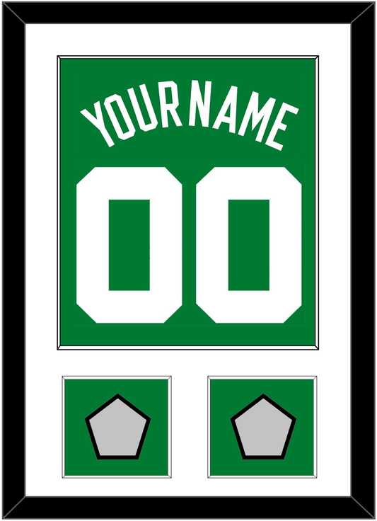 Boston Name & Number With 2 Trophy Patches - Road Green (1972-2018) - Essential Tier 1