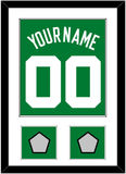 Boston Name & Number With 2 Trophy Patches - Road Green (1972-2018) - Single Mat 1