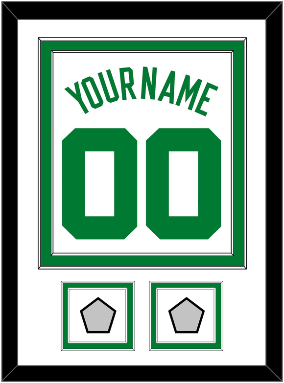 Boston Name & Number With 2 Trophy Patches - Home White (1972-2018) - Double Mat 1