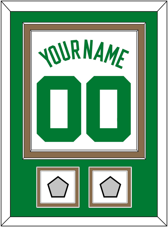 Boston Name & Number With 2 Trophy Patches - Home White (1972-2018) - Double Mat 2