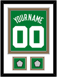 Boston Name & Number With 2 Trophy Patches - Road Green (1972-2018) - Double Mat 1