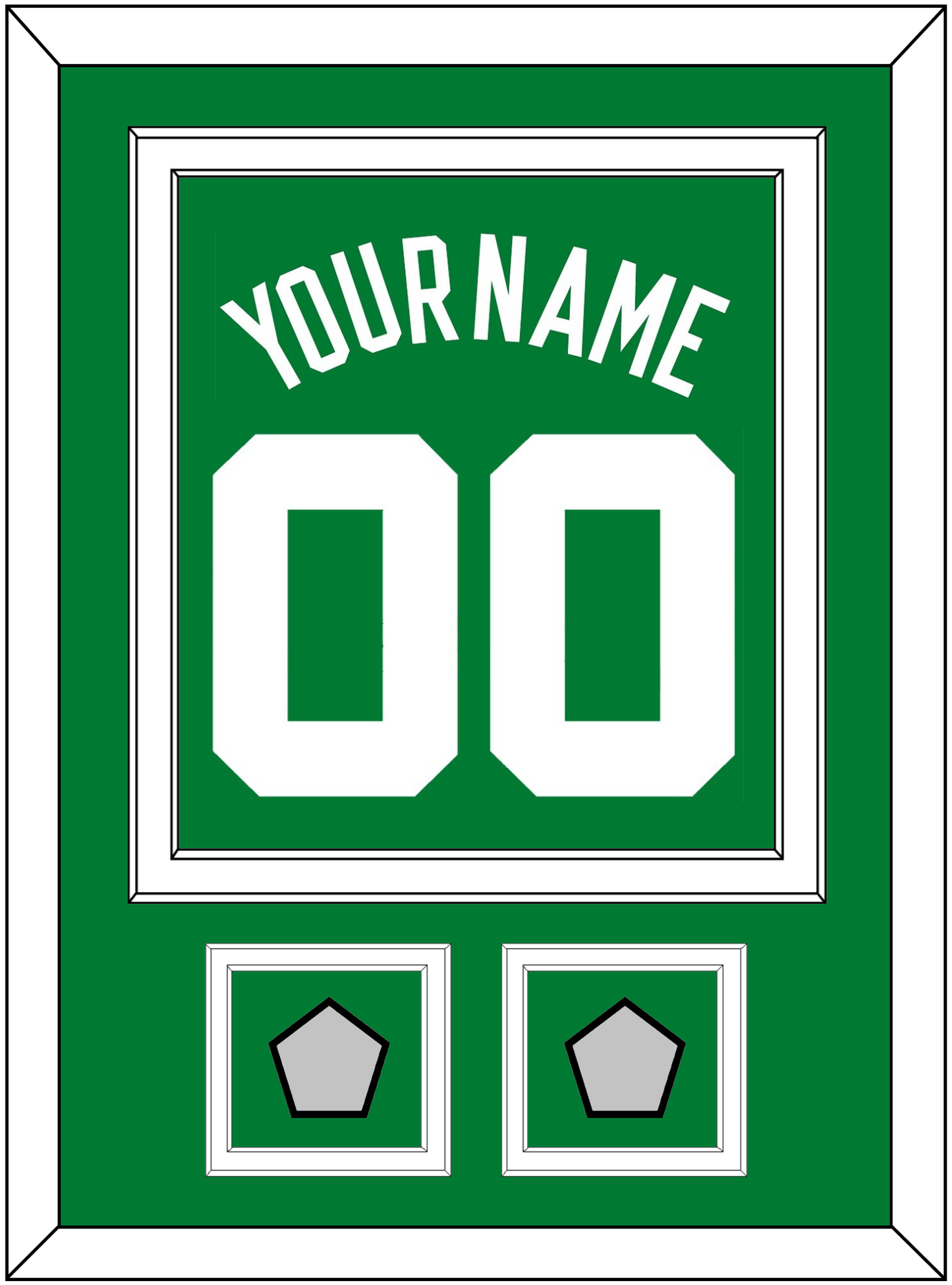 Boston Name & Number With 2 Trophy Patches - Road Green (1972-2018) - Signature Tier 2