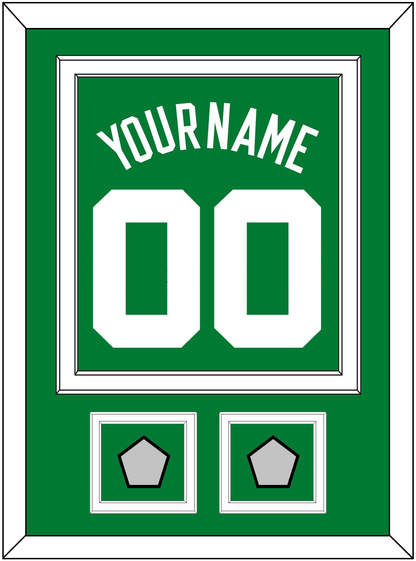Boston Name & Number With 2 Trophy Patches - Road Green (1972-2018) - Signature Tier 2