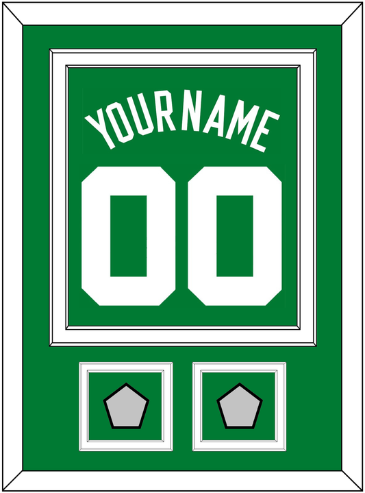Boston Name & Number With 2 Trophy Patches - Road Green (1972-2018) - Signature Tier 2