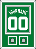 Boston Name & Number With 2 Trophy Patches - Road Green (1972-2018) - Double Mat 2