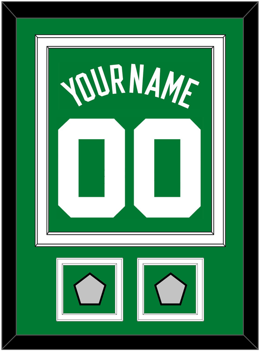 Boston Name & Number With 2 Trophy Patches - Road Green (1972-2018) - Signature Tier 2