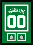 Boston Name & Number With 2 Trophy Patches - Road Green (1972-2018) - Double Mat 2