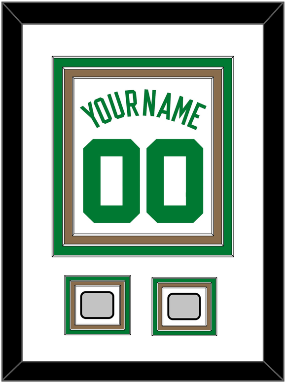 Boston Name & Number With 2 Trophy Patches - Home White (1972-2018) - Triple Mat 1