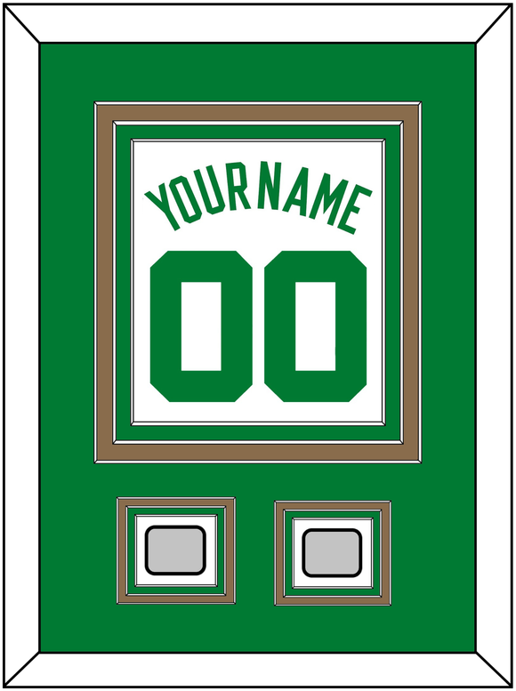 Boston Name & Number With 2 Trophy Patches - Home White (1972-2018) - Triple Mat 2