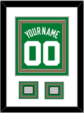 Boston Name & Number With 2 Trophy Patches - Road Green (1972-2018) - Triple Mat 1