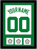 Boston Name & Number With 3 Trophy Patches - Home White (1972-2018) - Single Mat 1