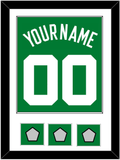Boston Name & Number With 3 Trophy Patches - Road Green (1972-2018) - Single Mat 1