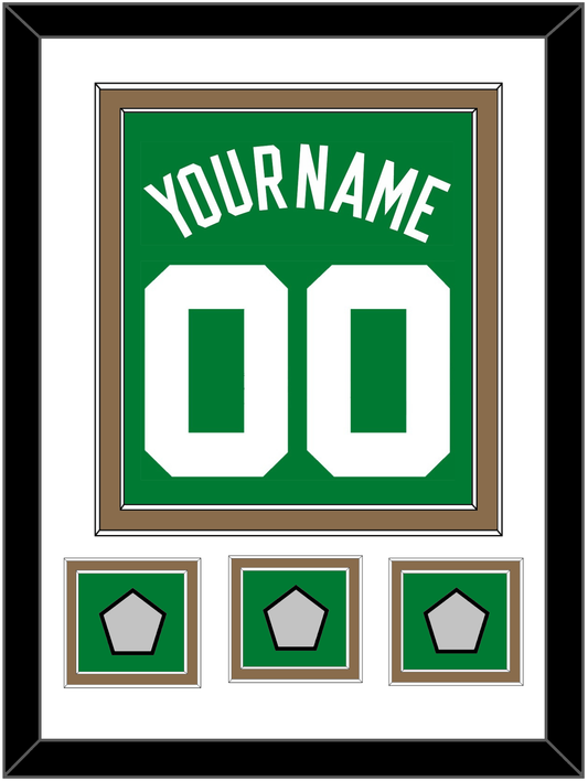 Boston Name & Number With 3 Trophy Patches - Road Green (1972-2018) - Signature Tier 1