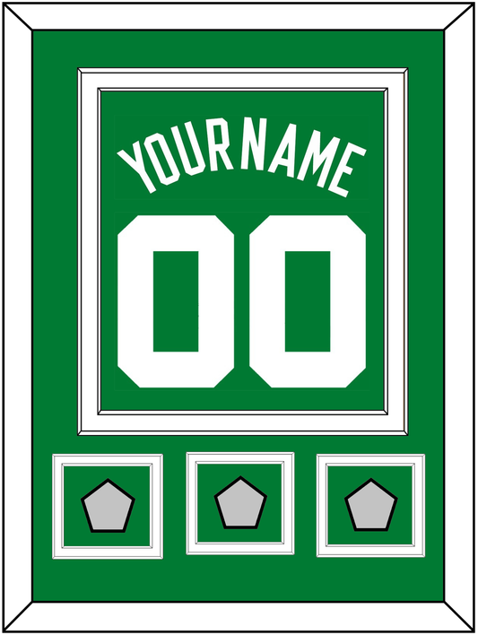 Boston Name & Number With 3 Trophy Patches - Road Green (1972-2018) - Signature Tier 2