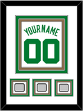Boston Name & Number With 3 Trophy Patches - Home White (1972-2018) - Triple Mat 1