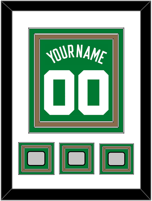 Boston Name & Number With 3 Trophy Patches - Road Green (1972-2018) - Premier Tier 1