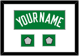 Boston Name & 2 Trophy Patches - Road Green (1972-2018) - Single Mat 1