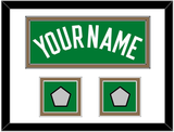 Boston Name & 2 Trophy Patches - Road Green (1972-2018) - Double Mat 1