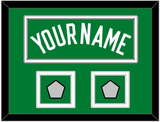 Boston Name & 2 Trophy Patches - Road Green (1972-2018) - Double Mat 3