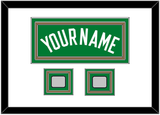 Boston Name & 2 Trophy Patches - Road Green (1972-2018) - Triple Mat 1