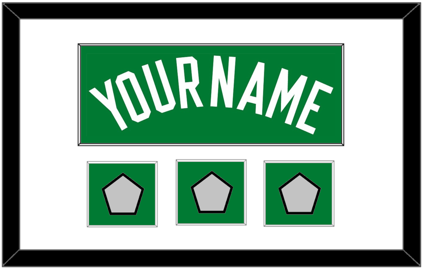 Boston Name & 3 Trophy Patches - Road Green (1972-2018) - Essential Tier 1
