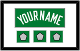 Boston Name & 3 Trophy Patches - Road Green (1972-2018) - Single Mat 1